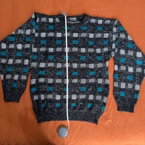 Vintage Scandia Checkered Crewneck Sweater Mens Size M